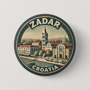 Zadar Croatia Illustration Reisen Kunst Abzeichen Button