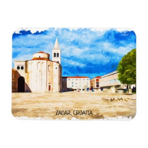 Zadar Croatia Wasserfarbenpanorama Aussicht Magnet