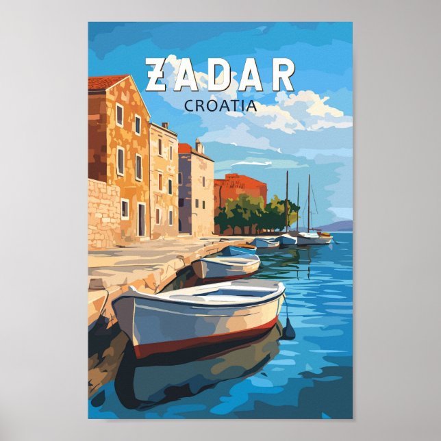 Zadar Kroatien Reisen Vintag Poster (Vorne)