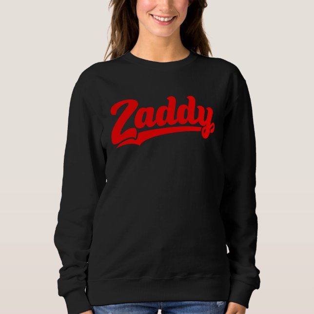 Zaddy retro player typography fashion pocket sweatshirt (Vorderseite)