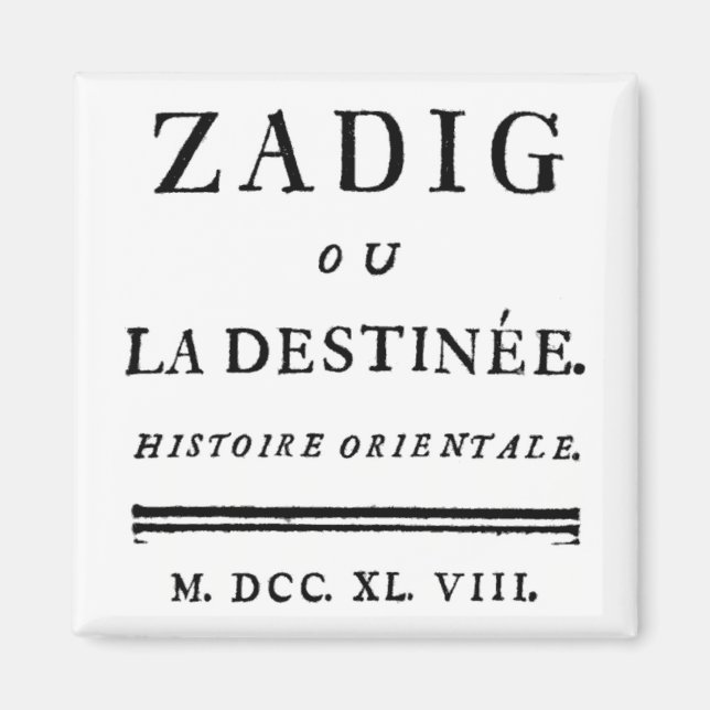 Zadig, oder das Buch des Schicksals - Descartes Magnet (Vorne)