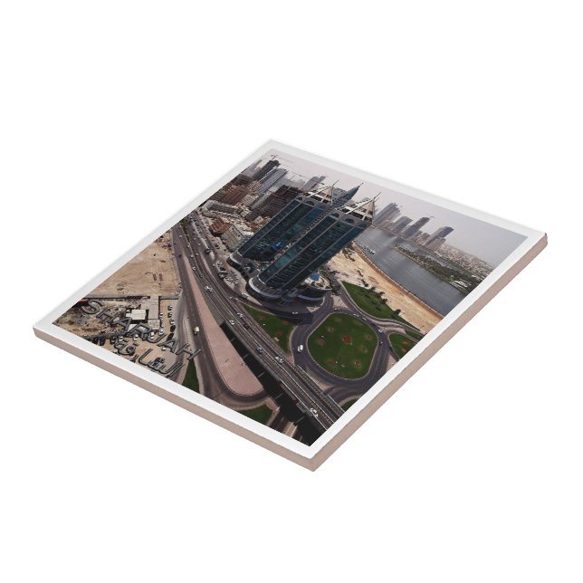 zAE015 SHARJAH, SKYLINE, VAE, Fliese (Seite)