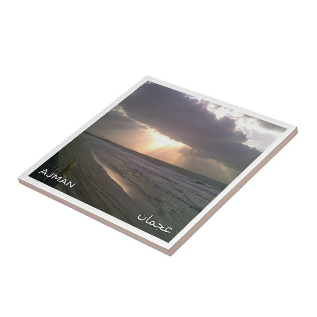 zAE052 AJMAN Beach, Vereinigte Arabische Emirate Fliese (Seite)