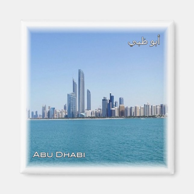 zAE053 ABU DHABI skyline, VAE, Naher Osten, Kühlsc Magnet (Vorne)