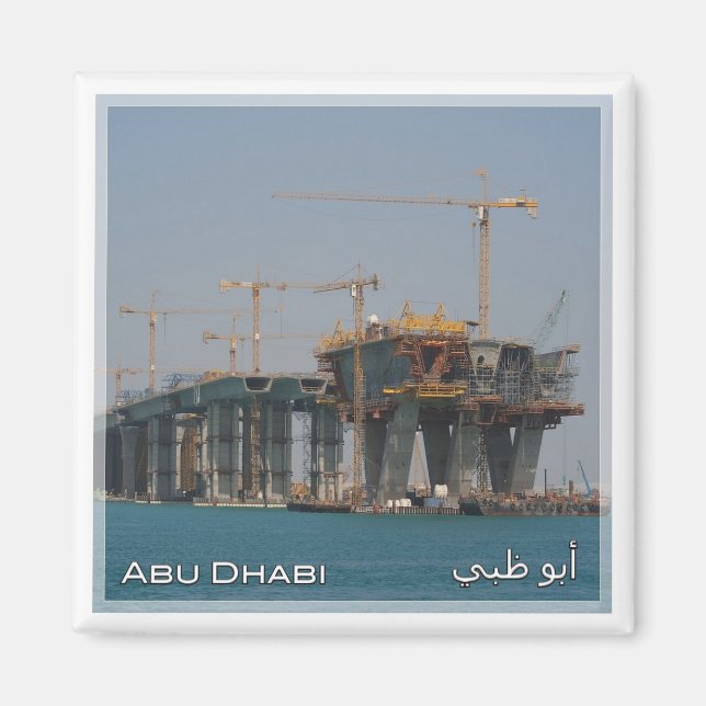 zAE058 ABU DHABI bridge Build, VAE, Asien, Kühlsch Magnet (Vorne)