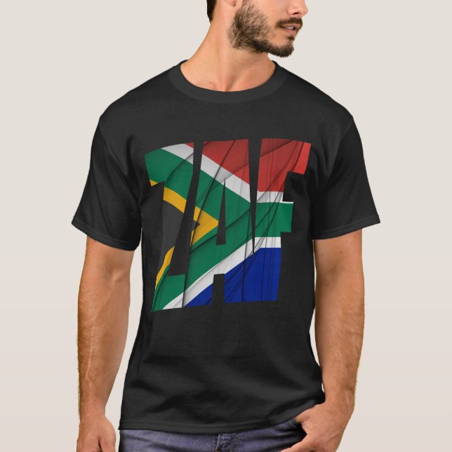 ZAF - Südafrikanische Flagge T-Shirt (Vorderseite)