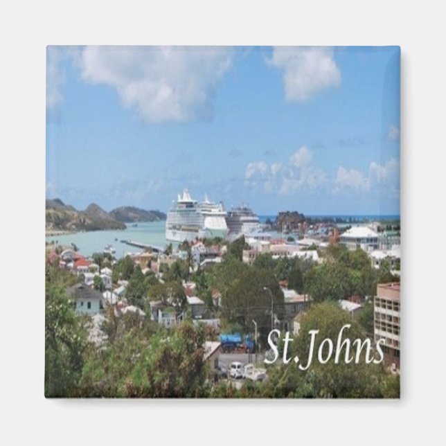 zAG006 SAINT JOHN, Antigua und Barbuda, Kühlschran Magnet (Vorne)