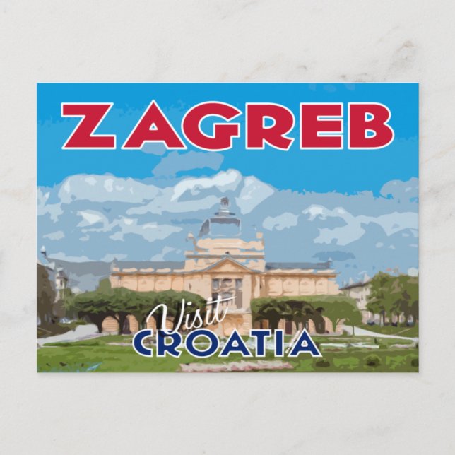 Zagreb, Besuch Kroatiens Postkarte (Vorderseite)