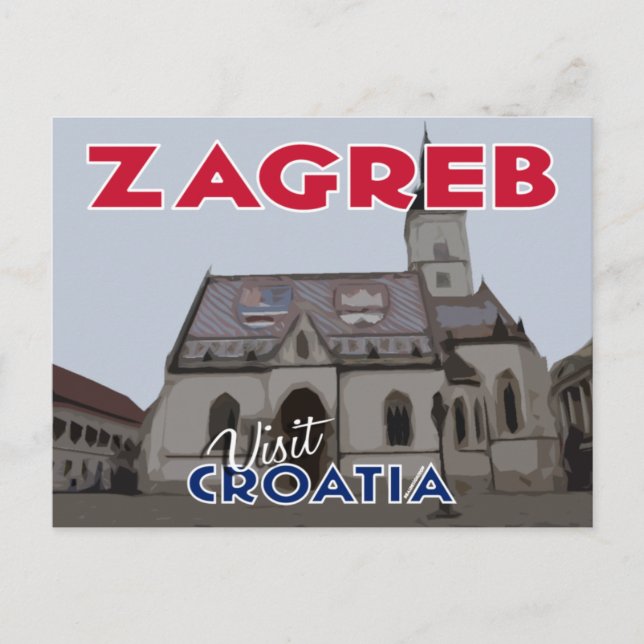 Zagreb, Besuch Kroatiens Postkarte (Vorderseite)