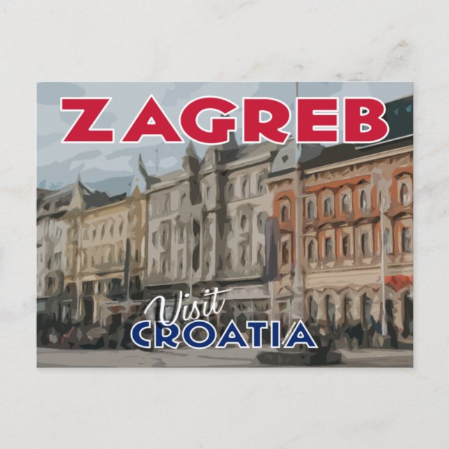 Zagreb, Besuch Kroatiens Postkarte (Vorderseite)