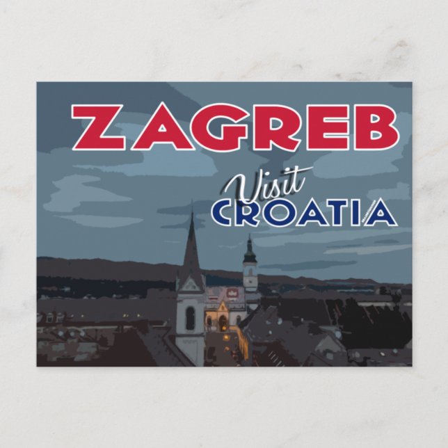 Zagreb, Besuch Kroatiens Postkarte (Vorderseite)