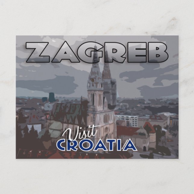 Zagreb, Besuch Kroatiens Postkarte (Vorderseite)
