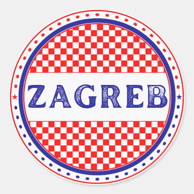Zagreb City Pride Emblem – Croatian Identity Runder Aufkleber (Vorderseite)