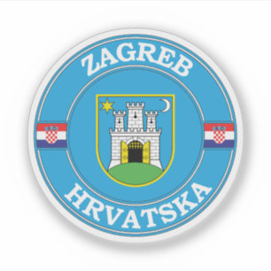 Zagreb Croatia Circle Emblem Aufkleber