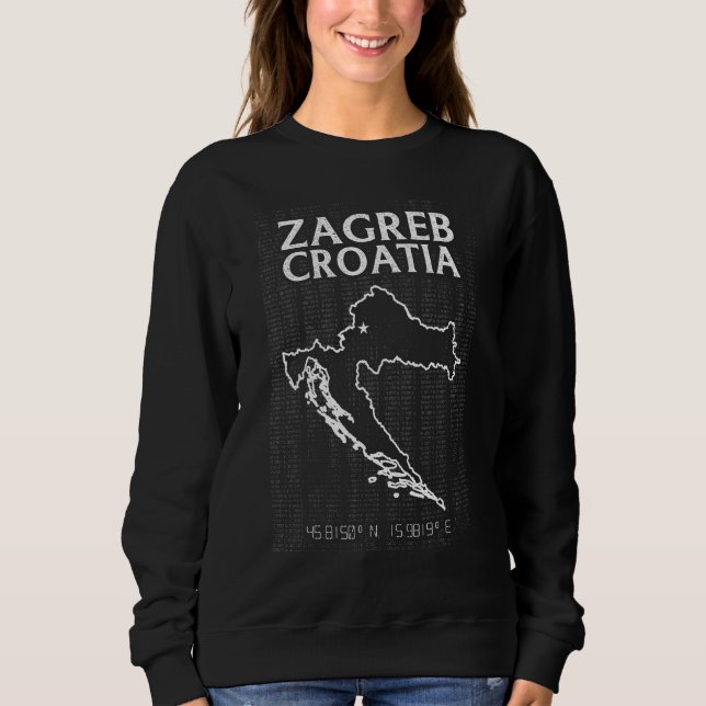 Zagreb Croatia Country Capital City Flag Patriotic Sweatshirt (Vorderseite)