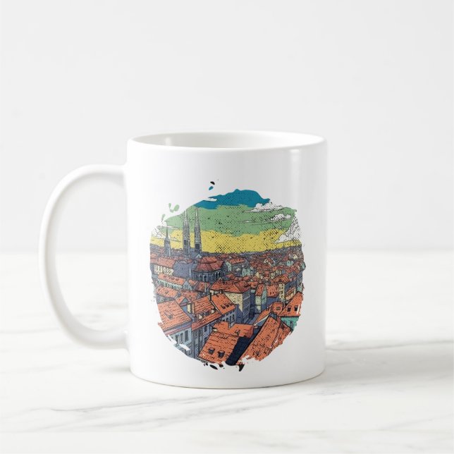 ZAGREB CROATIA ILLUSTRATION KAFFEETASSE (Links)
