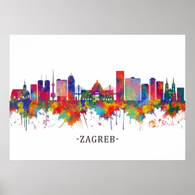 Zagreb Croatia Skyline Poster (Vorne)