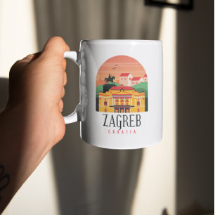 Zagreb Croatia Stadtbild Vintag Kaffeetasse