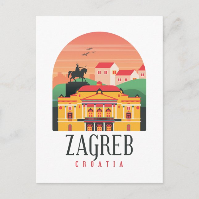 Zagreb Croatia Stadtbild Vintag Postkarte (Vorderseite)