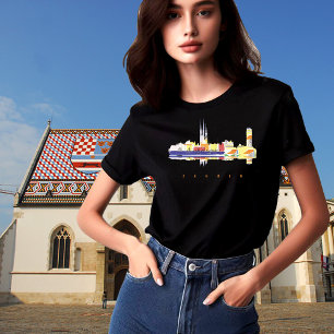Zagreb farbenfrohe Silhouette T-Shirt
