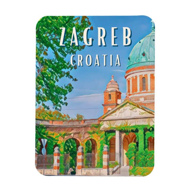 Zagreb, historische Stadt Kroatien Magnet (Vertikal)