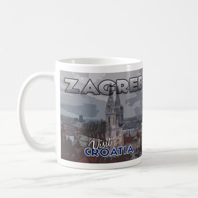 Zagreb, Kroatien I Liebe besuchen Kaffeetasse (Links)