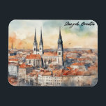 Zagreb Kroatien Stadt Silhouette Wasserfarbe Magnet<br><div class="desc">Farbenfrohe Zagreb Kroatien Aquarellmalerei auf einem Foto Magnet. Niedliche Geschenkidee für Geburtstagsliebende oder Weihnachten für jeden Touristen, der einen Ausflug in die kroatische Hauptstadt gemacht hat. Ideal für jeden Besucher der historischen Stadt und der kroatischen Stadt.</div>