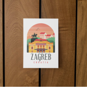 Zagreb Kroatien Stadtbild Vintage Postkarte