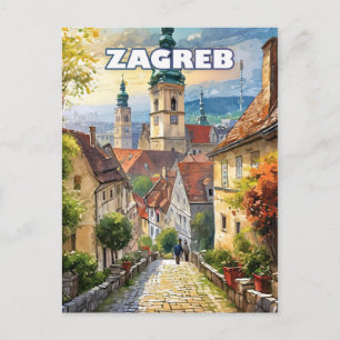 Zagreb-Plakat, wo jede Ecke einen Schatz hat Postkarte