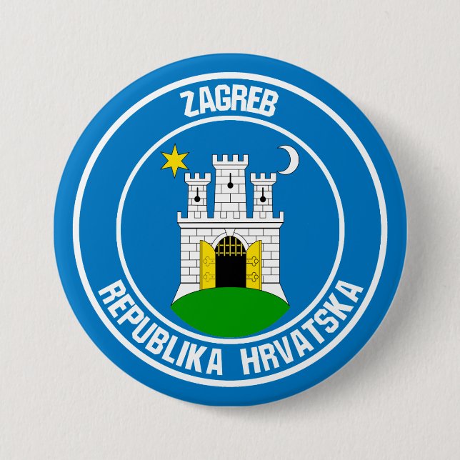 Zagreb-RundEmblem Button (Vorderseite)