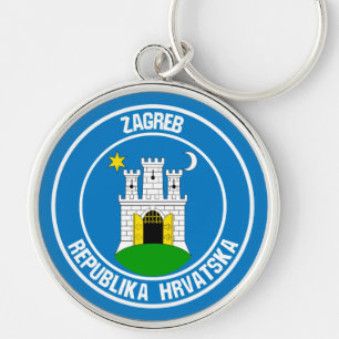 Zagreb-RundEmblem Schlüsselanhänger