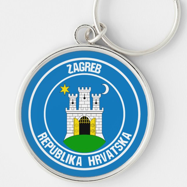 Zagreb-RundEmblem Schlüsselanhänger (Vorne)