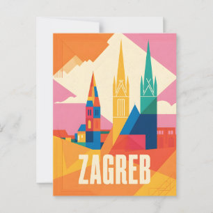 Zagreb Vintage Postkarte