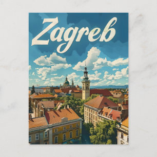 Zagreb Vintage Reise Postkarte