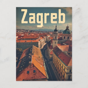 Zagreb Vintage Travel ad Postkarte