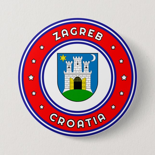 Zagreber Wappen Kroatien Button (Vorderseite)
