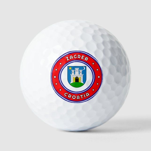 Zagreber Wappen Kroatien Golfball (Vorderseite)