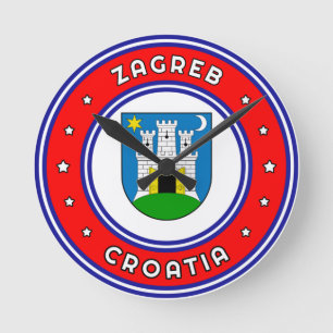 Zagreber Wappen Kroatien Runde Wanduhr