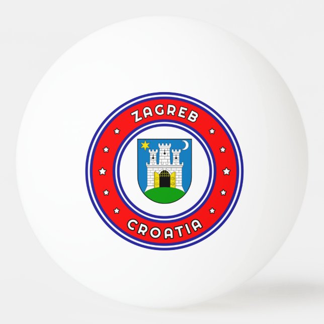 Zagreber Wappen Kroatien Tischtennisball (Vorderseite)
