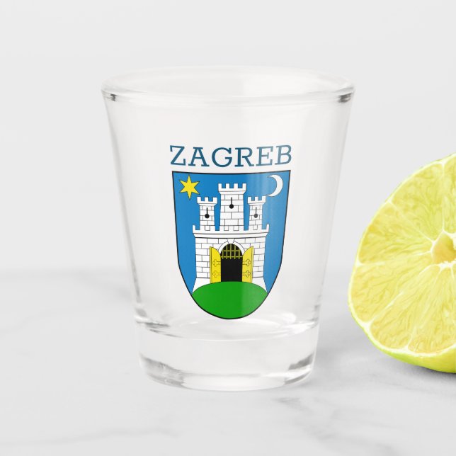 Zagreber Wappen Schnapsglas (Vorderseite)