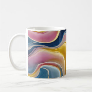 „Zahara“. Wirbel aus Blau, Rosa und Sand Kaffeetasse