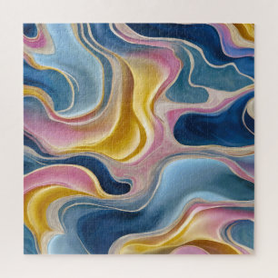 "Zahara" Wirbel von Blues, Rosa und Sand. Puzzle