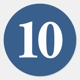 Zahl 10 Planung liefert einfache 10 Marine weiß Runder Aufkleber