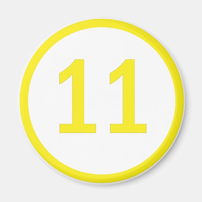 Zahl 11 in einem Kreis Magnet (Vorne)