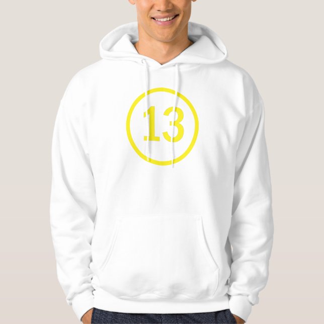 Zahl 13 in einem Kreis Hoodie (Vorderseite)
