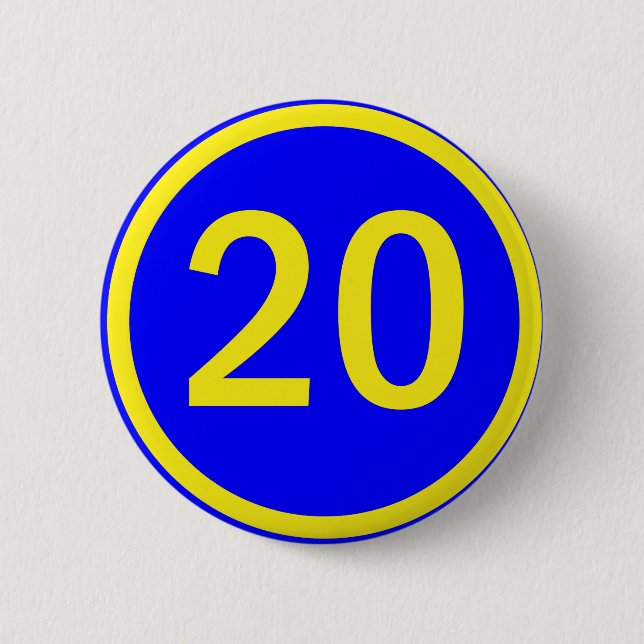Zahl 20 in einem Kreis Button (Vorderseite)