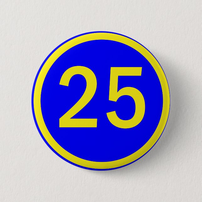 Zahl 25 in einem Kreis Button (Vorderseite)