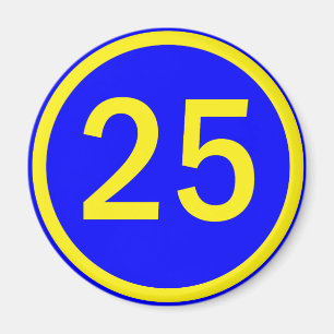 Zahl 25 in einem Kreis Magnet