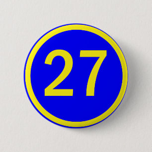 Zahl 27 in einem Kreis Button