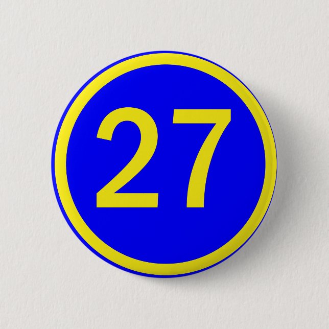 Zahl 27 in einem Kreis Button (Vorderseite)